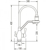 Смеситель для кухни с фильтром питьевой воды ROSE R858