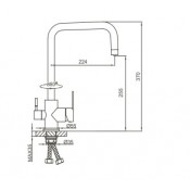 Смеситель для кухни с фильтром питьевой воды FRAP F43801-6