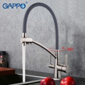 Смеситель для кухни с гибким изливом GAPPO G4398 с фильтром