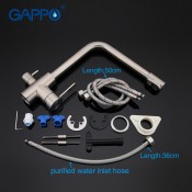 Смеситель для кухни с фильтром питьвой воды GAPPO G4399-1 нержавеющая сталь