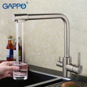 Смеситель для кухни с фильтром питьвой воды GAPPO G4399-1 нержавеющая сталь
