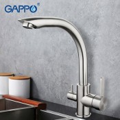 Смеситель для кухни с фильтром питьвой воды GAPPO G4399 нержавеющая сталь