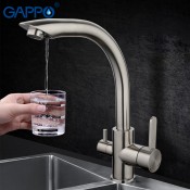 Смеситель для кухни с фильтром питьвой воды GAPPO G4399 нержавеющая сталь