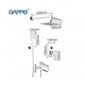 Встроенный смеситель для ванны с 3-функциями GAPPO G7117-8 FUTURA