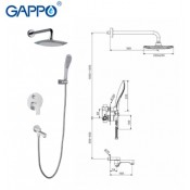 Встроенный смеситель для ванны с 3-функциями GAPPO G7148-8